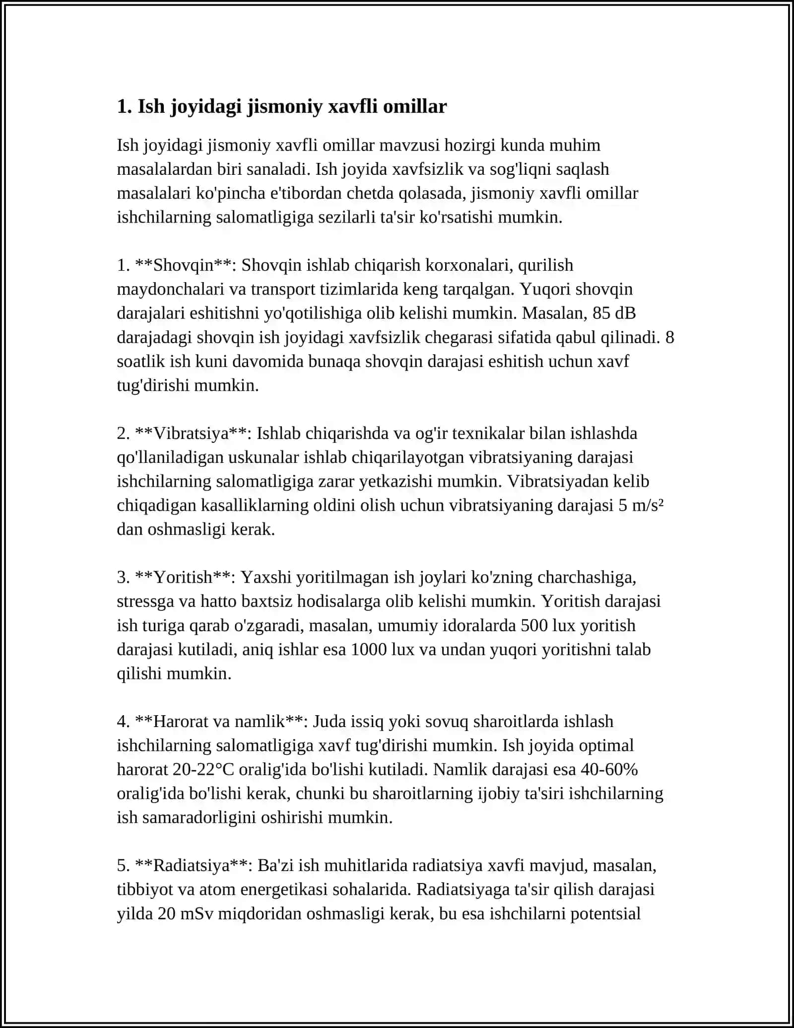 FIZIK XAVFSIZLIKKA TA'SIR QILUVCHI FAKTORLAR 3