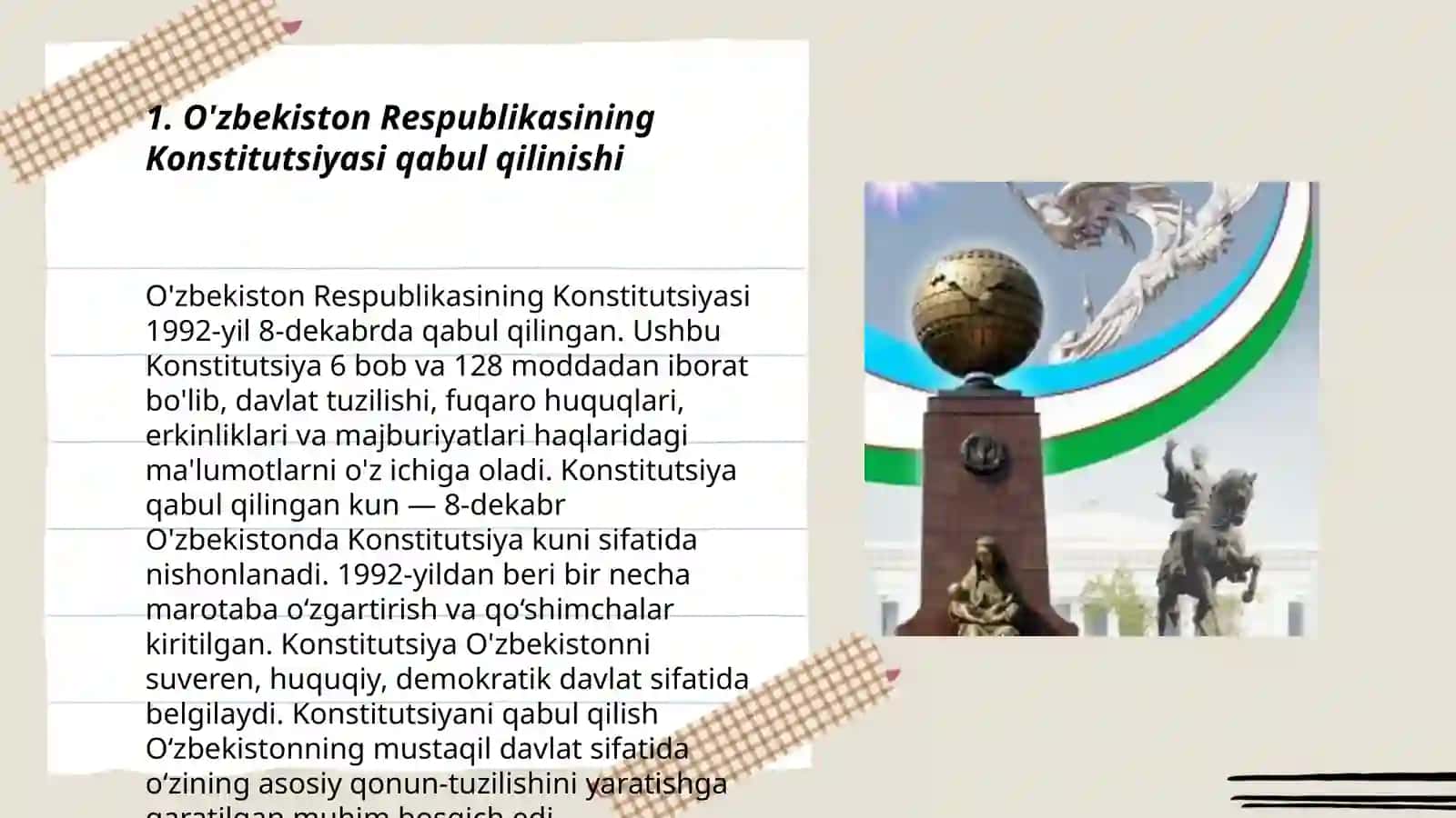 O'zbekiston Respublikasining Konstitutsiyasi qabul qilinishi 3