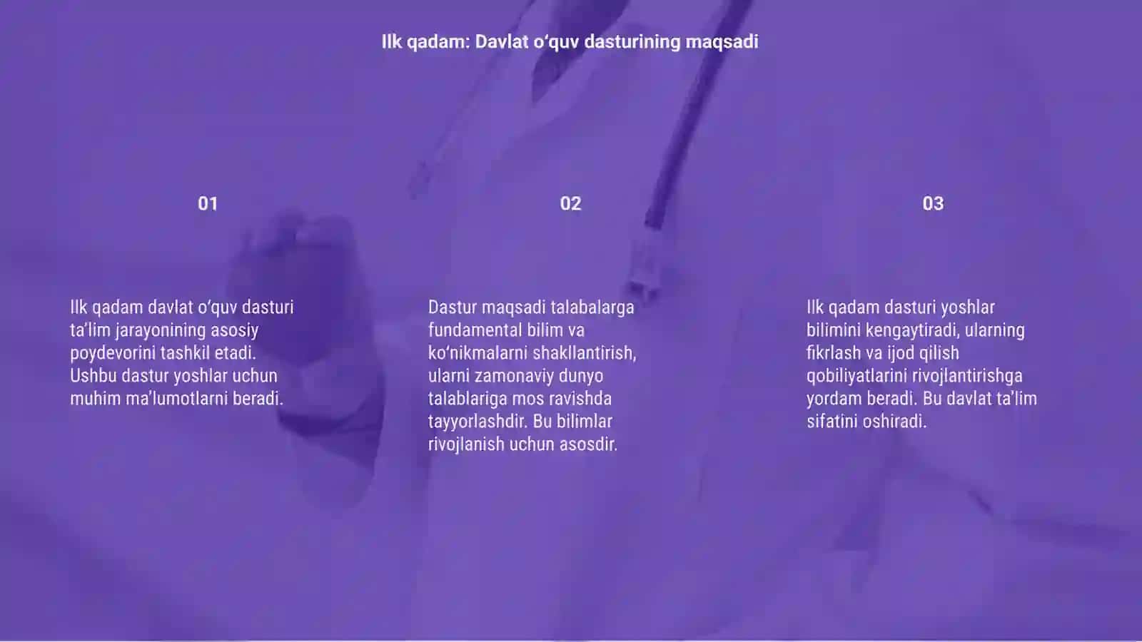 Ilk qadam davlat oʻquv dasturi 3