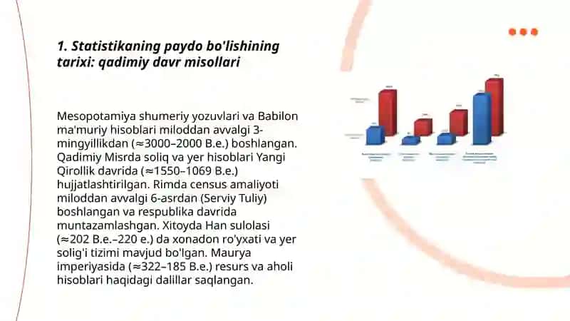 Statistikaning paydo bo'lishi va rivojlanishi 3