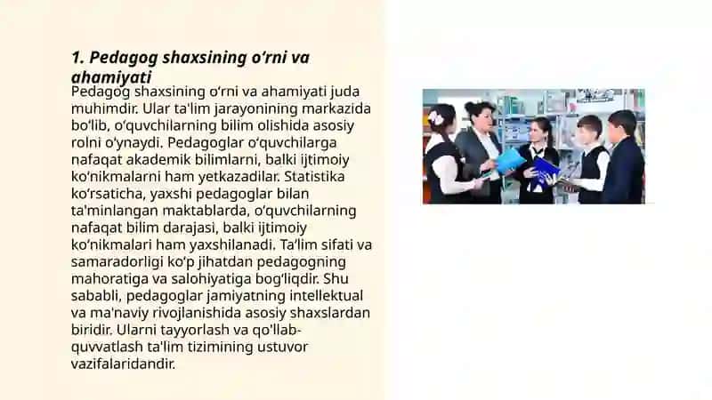 Pedagog shaxsi va unga qoʻyiladigan talablar 3