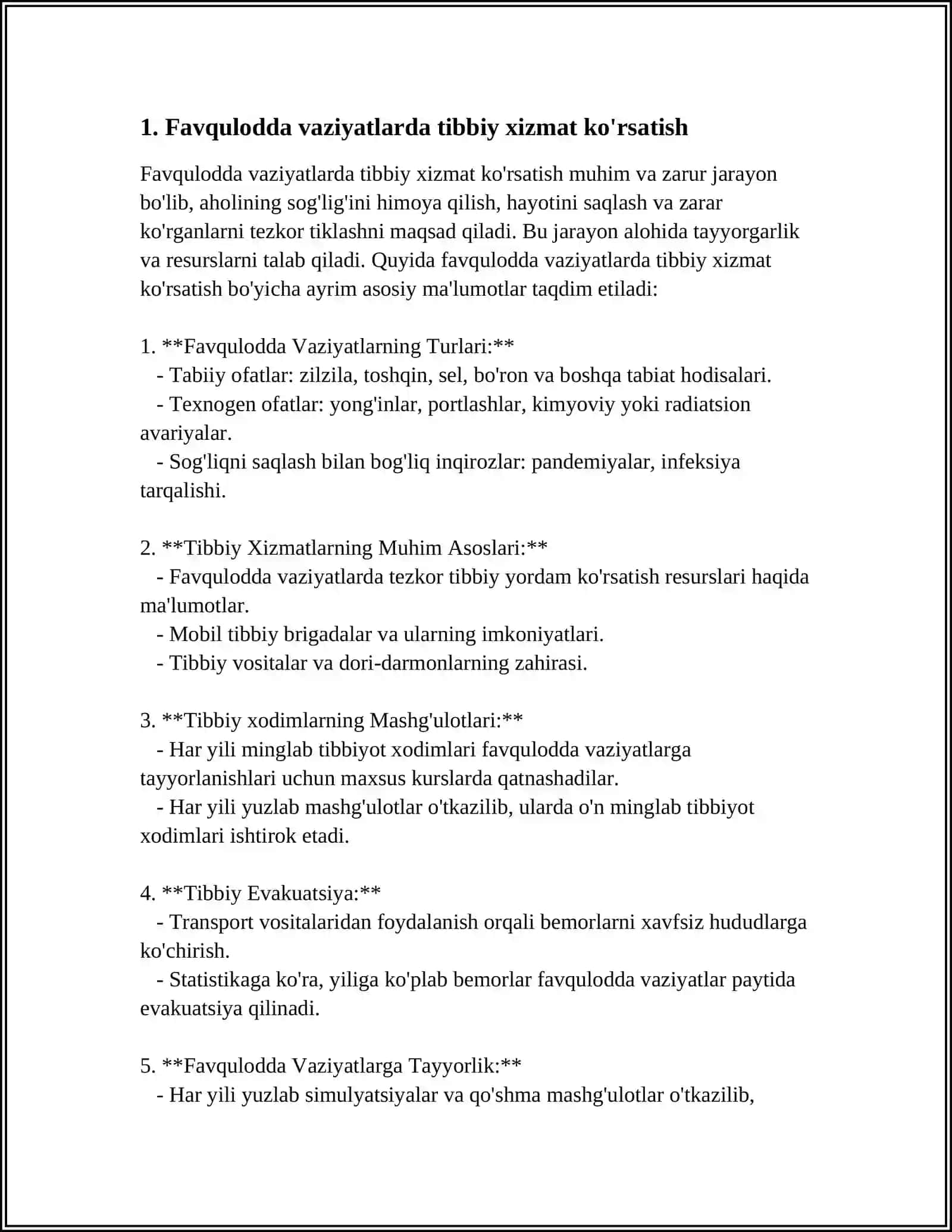 SHIKASTLANGAN OʻCHOQLARDA TIBBIY YORDAMNI TASHKIL ETISH 3