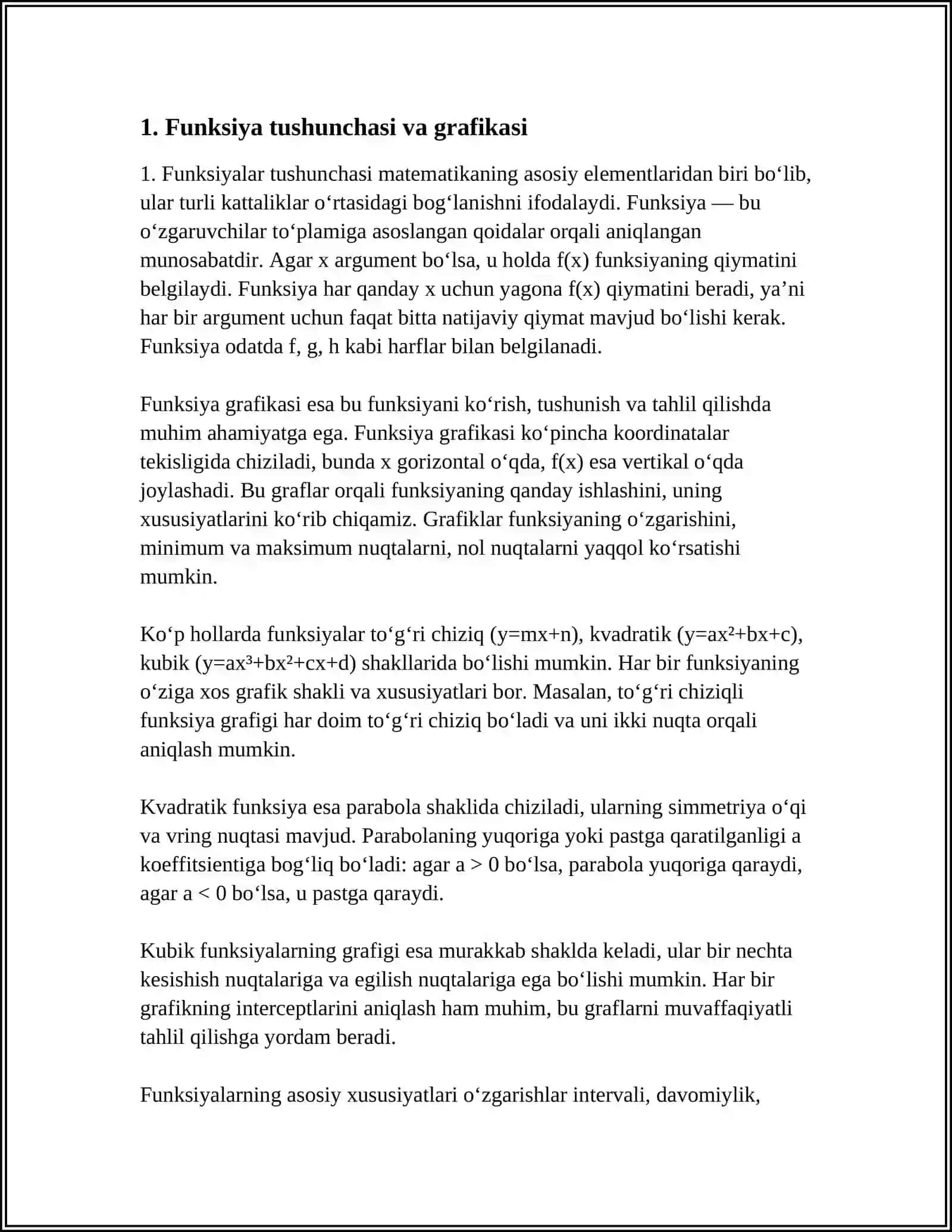 ASOSIY ELEMENTLAR FUNKSILAR ULARNING GRAFIKLAR 3