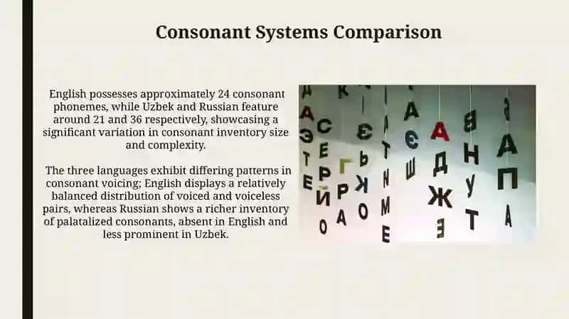 Seminar 6: Typological characteristics of phonetic system in English, Uzbek and Russian languages 3