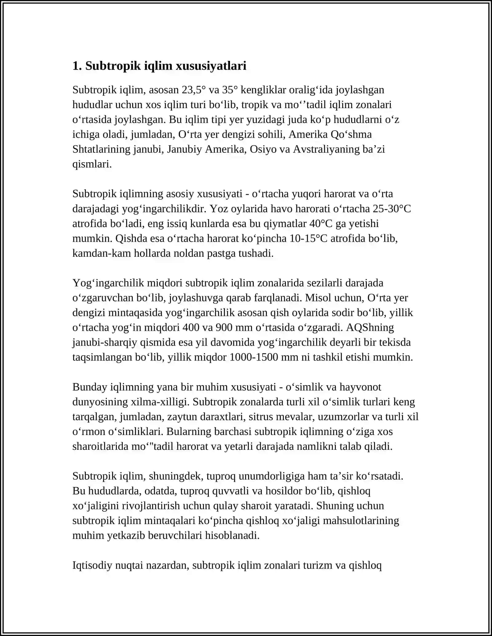 SUPTROPIK KSEROFIT - O’RMON OBLASTI TUPROQLARI 3