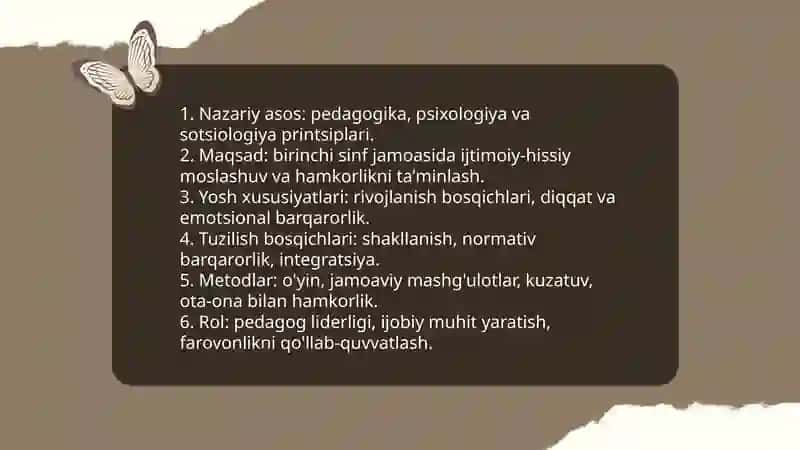 Sinf jamoasini tarbiyalash 3