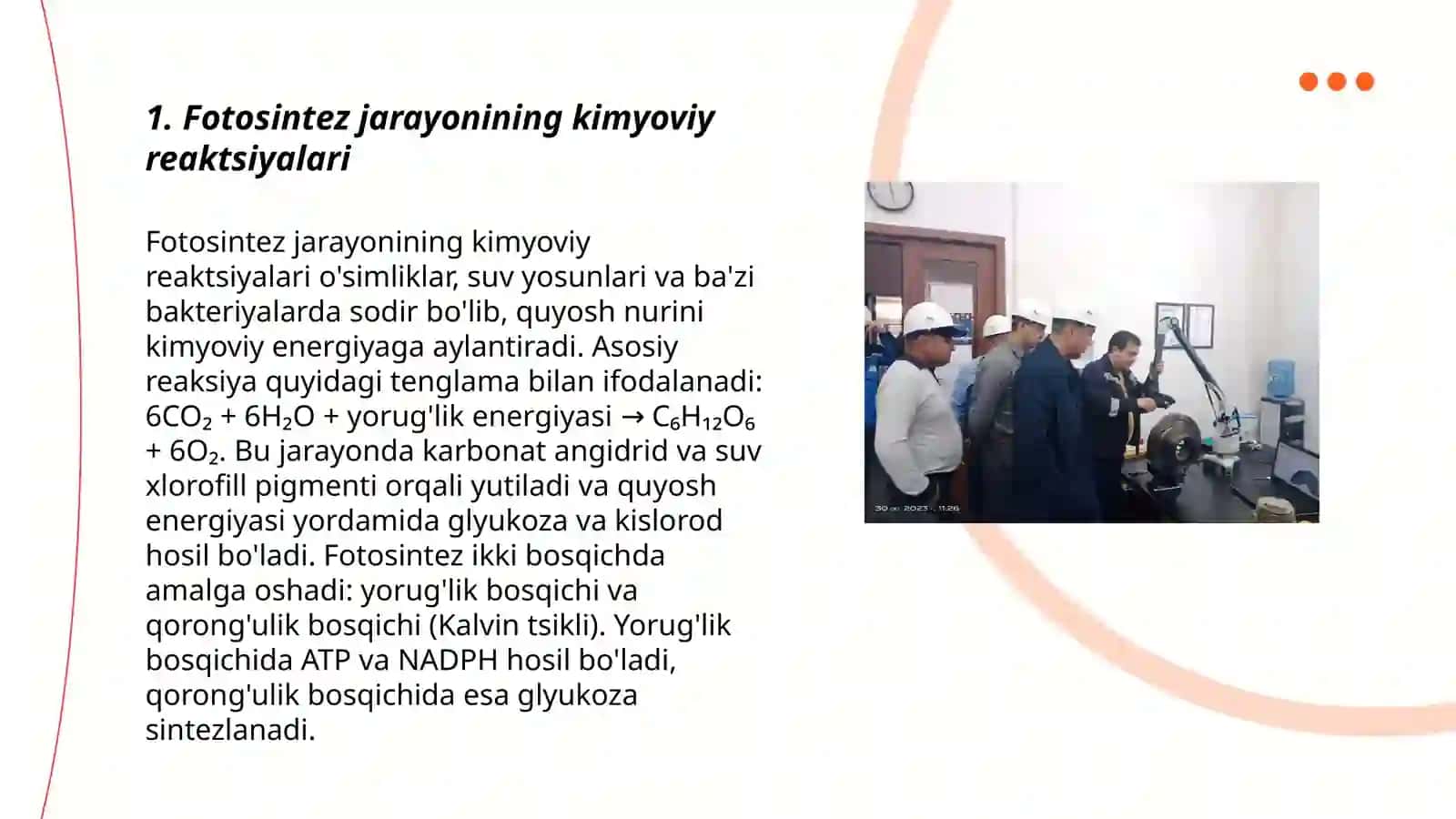 Fotosintezni o'rganishda olib borilgan ishlar 3