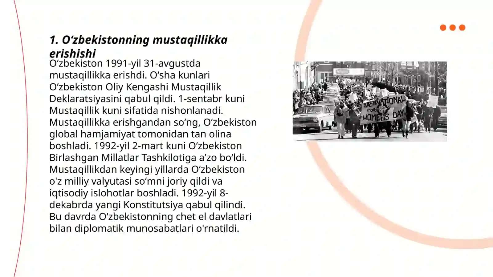 Mustaqil O'zbekiston Respublikasining Tashkil Topishini Tarixiy Ahamiyati 3