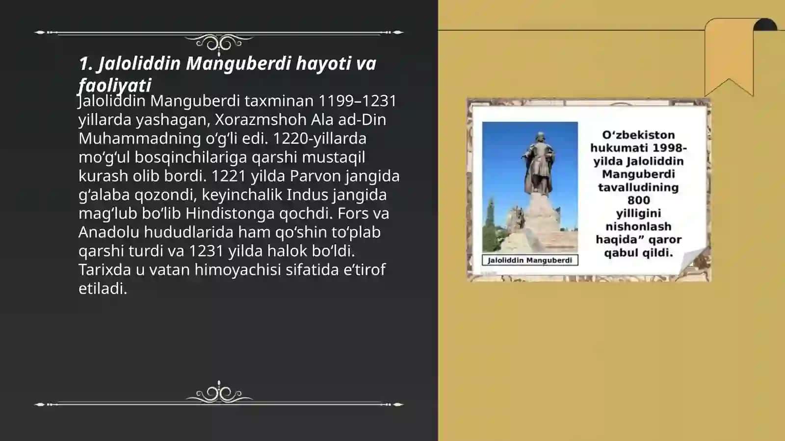 Jaloliddin Manguberdi vatan himoyachisi 3
