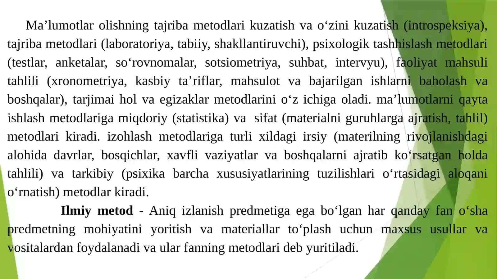 Umumiy psixologiya fanining ilmiy tadqiqot metodlari 3