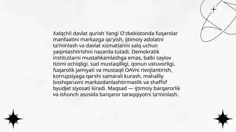 Xalqchil davlat qurishning ijtimoiy-siyosiy ahamiyati 3