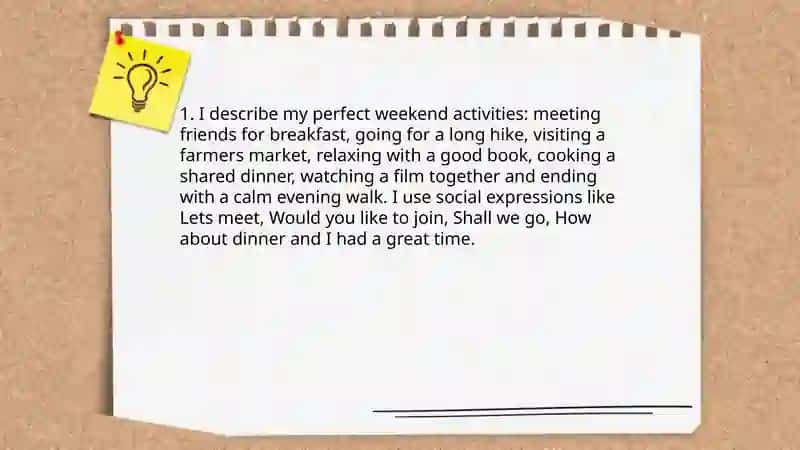 My perfect weekend. Social expressions 3
