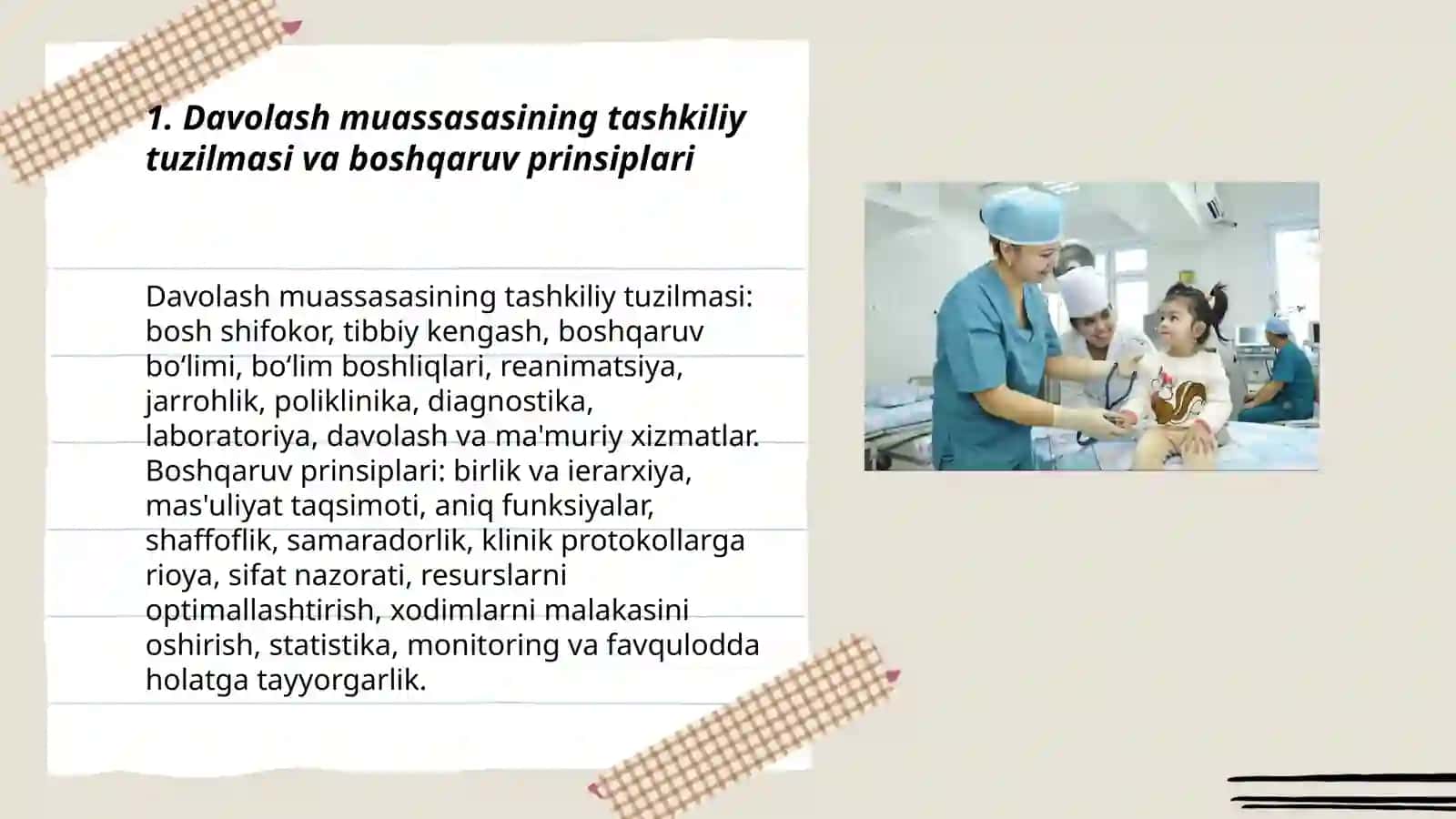 Davolash muassasalarining faoliyatini tashkil etish 3