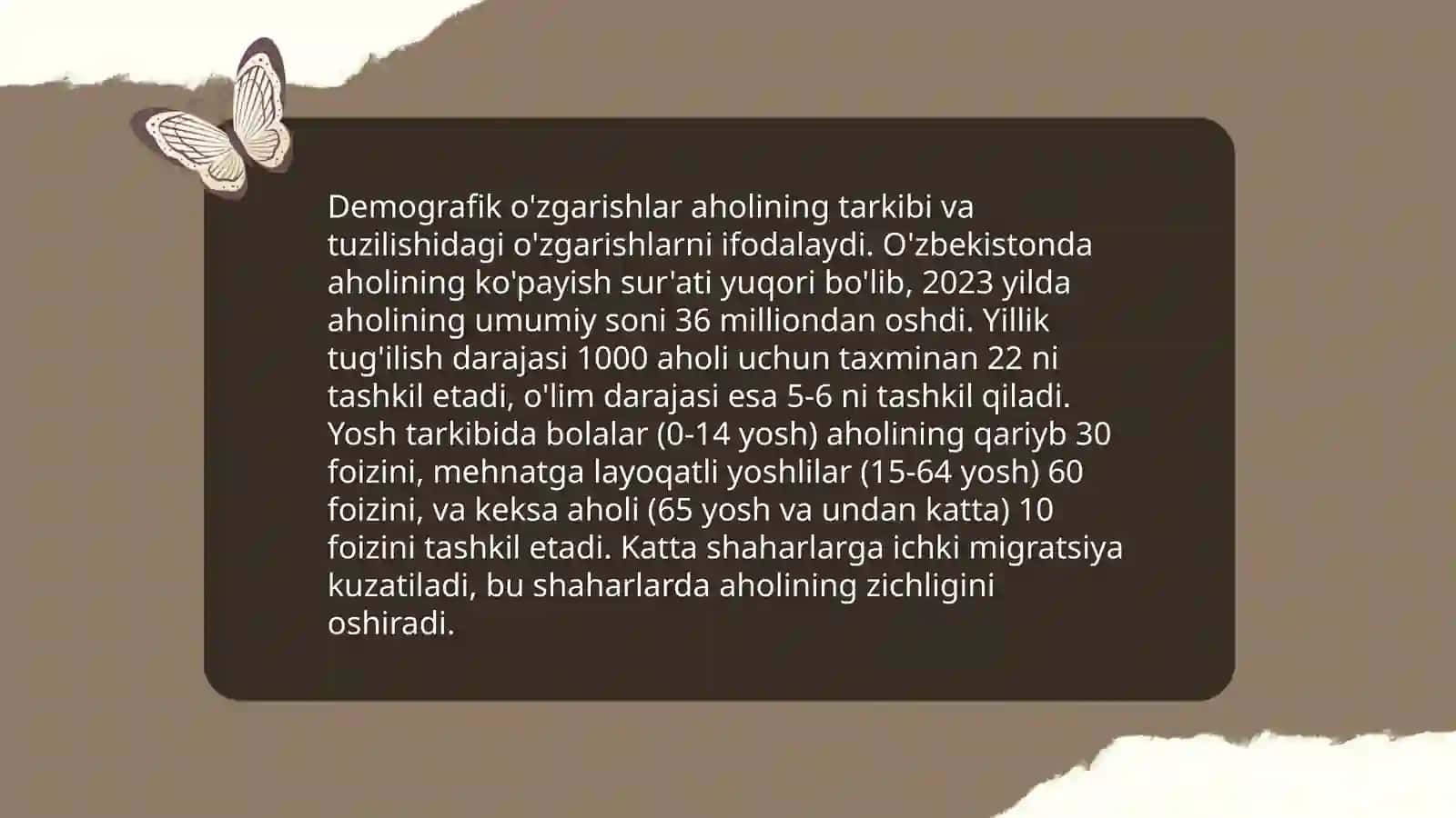 Demografik o'zgarishlar 3