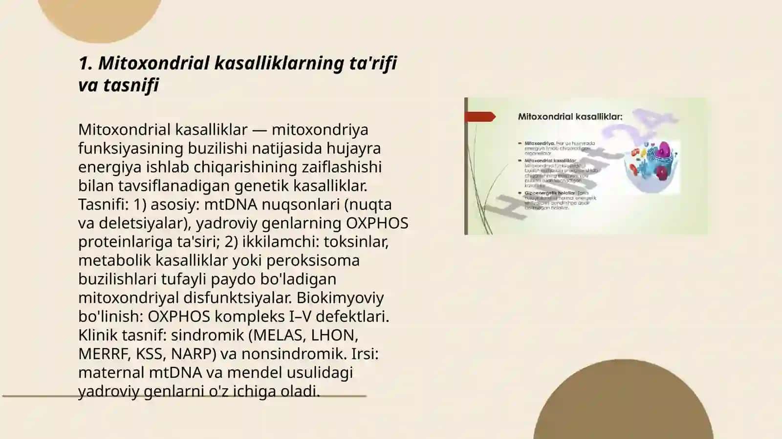 Mitoxondrial kasalliklar 3
