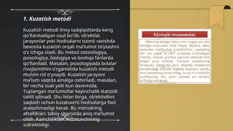 Tabiat bilan tanishtirish metodikasida keng qoʻllaniladigan metodlar va vositalar 3