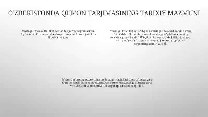 Mustaqillik Yillarida Qur'Onning Òzbek Tiliga Amalga Oshirilgan Tarjima Va Ta'Sirlari 3