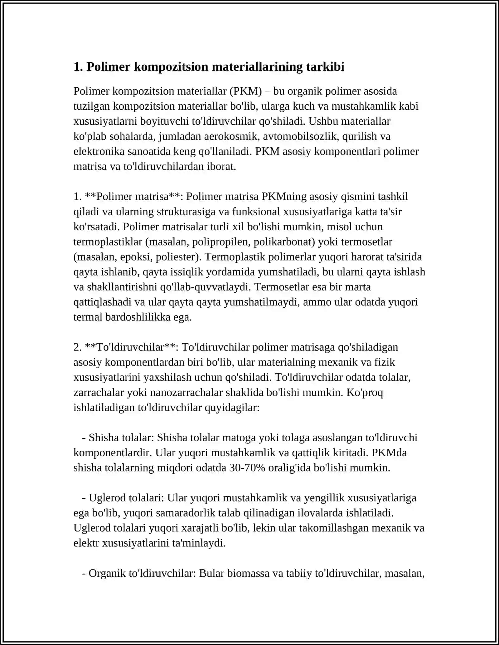 POLIMER KOMPOZITSION MATERIALLAR YARATISH IMKONIYATLARI 3