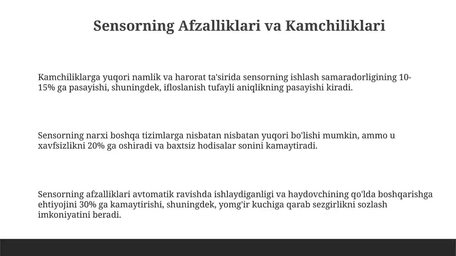 Sensorning Afzalliklari va Kamchiliklari 3