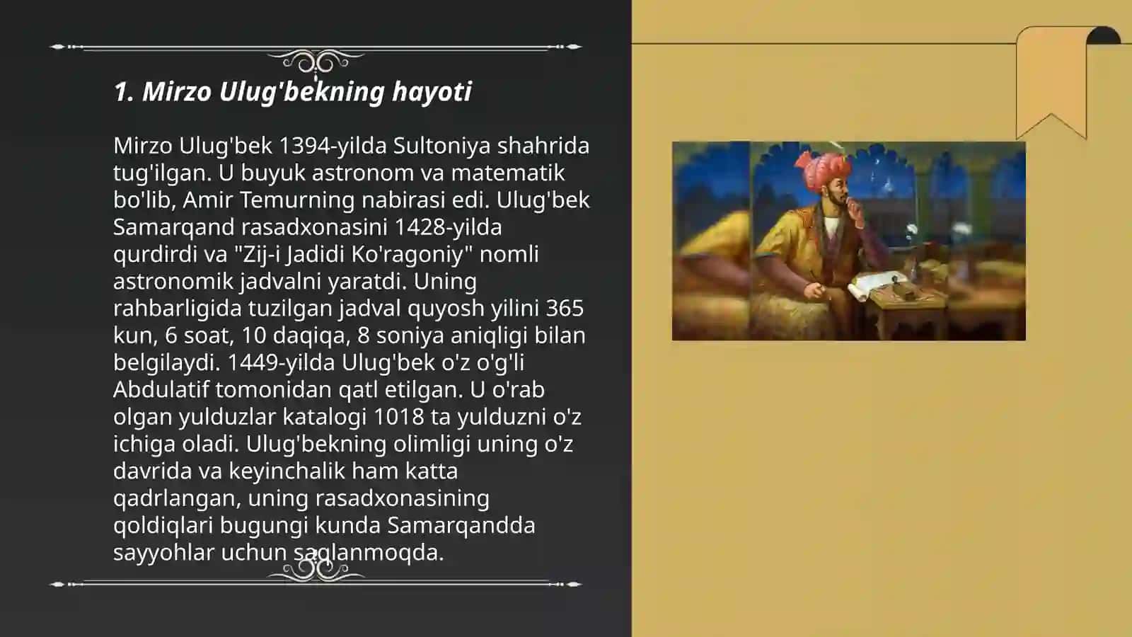 Mirzo Ulug'bek - davlat arbobi va buyuk olim 3