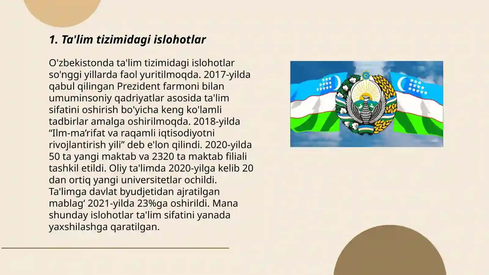 Ta'lim tizimidagi islohotlar 3
