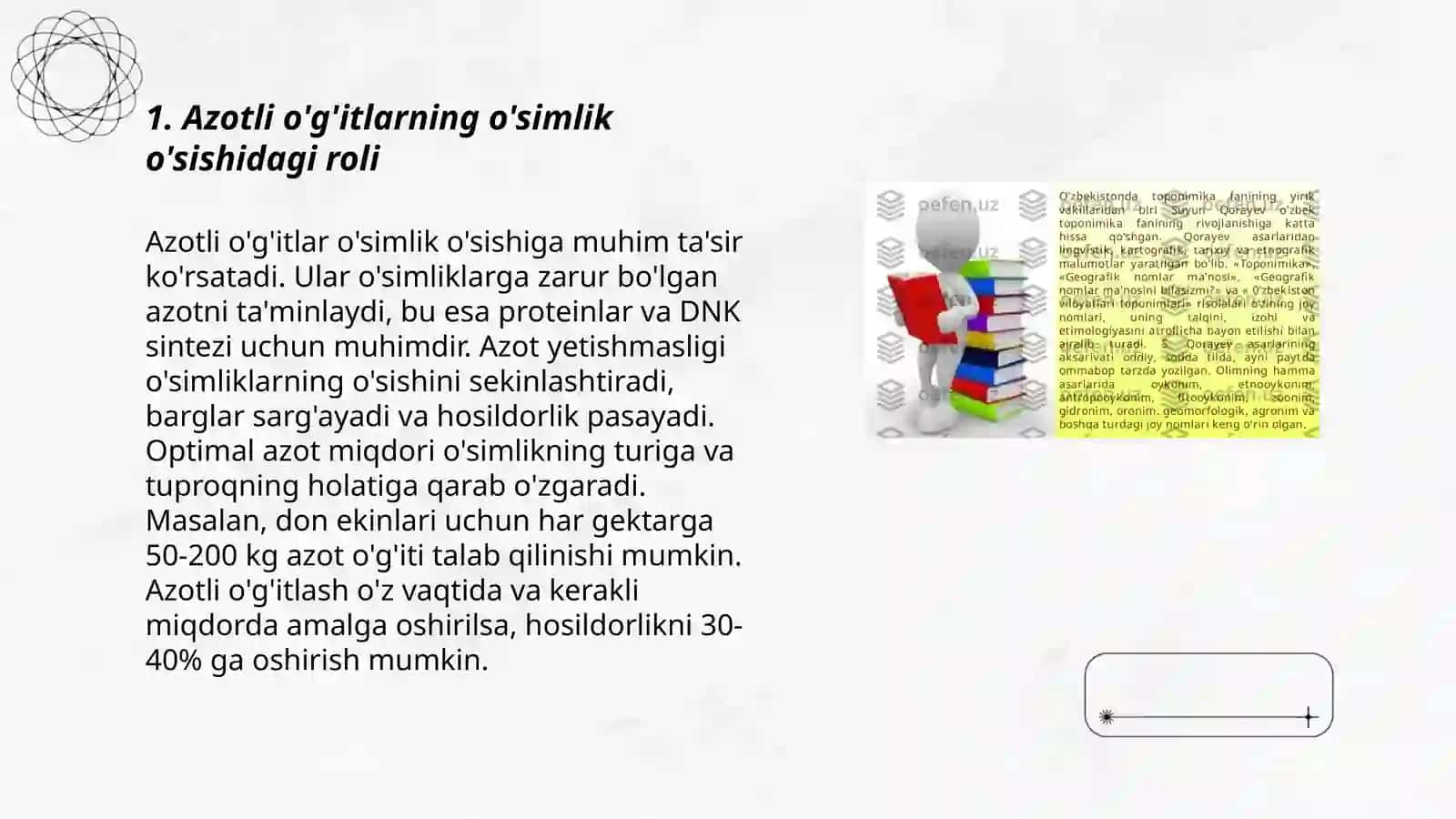 Azotni o'simlik hayotida tutgan oʻrni 3
