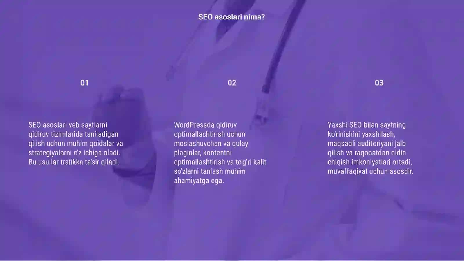 SEO asoslari va Wordpressda qidiruv optimallashtirish 3
