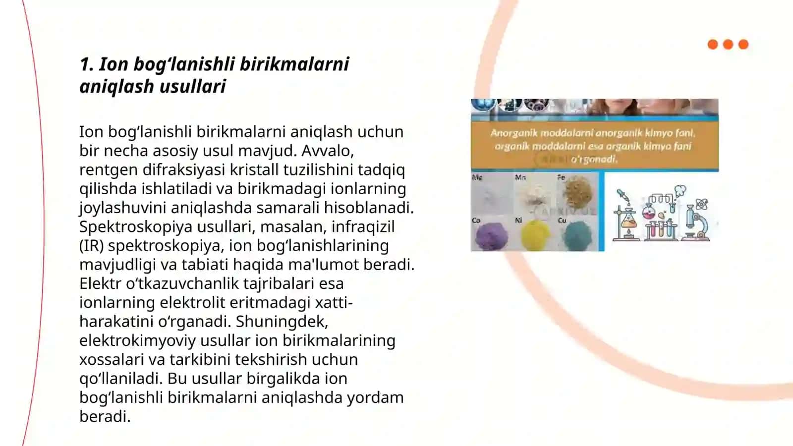 Tuproq suvida ion bogʻlanishli birikmalarni aniqlash 3