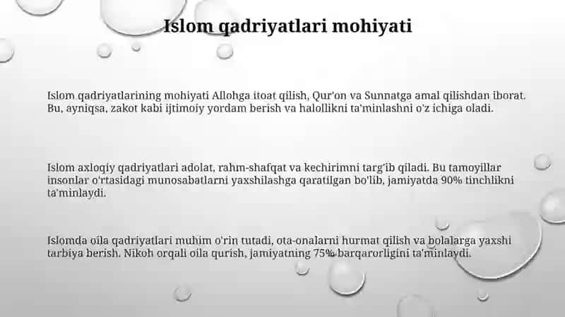 Islom qadriyatlari va ma'rifatining hozirgi davrdagi ahamiyati 3