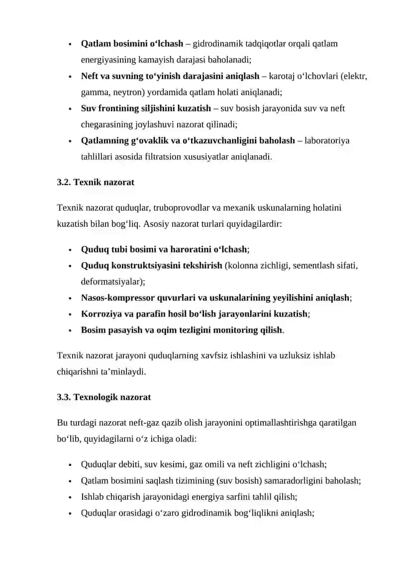 Geologiya-texnika kompleksi (GTK) texnik holatini nazorat qilish 3