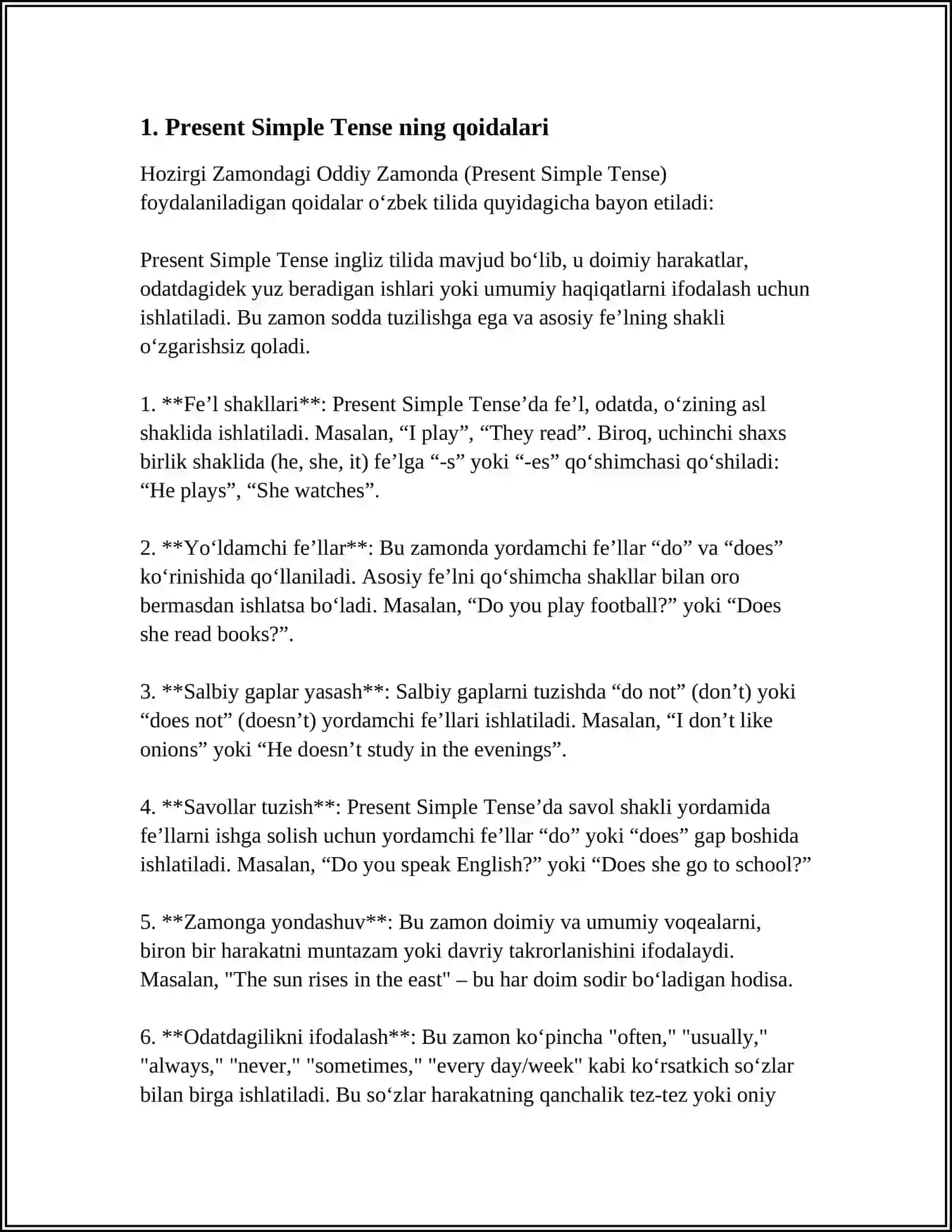 PRESENT SIMPLE TENSE 3