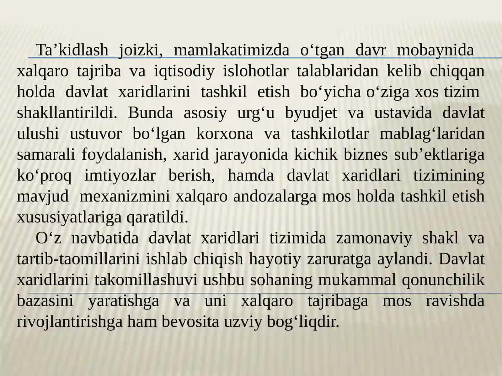 DAVLAT XARIDINI TASHKIL ETISHNING HUQUQIY ASOSLARI 3