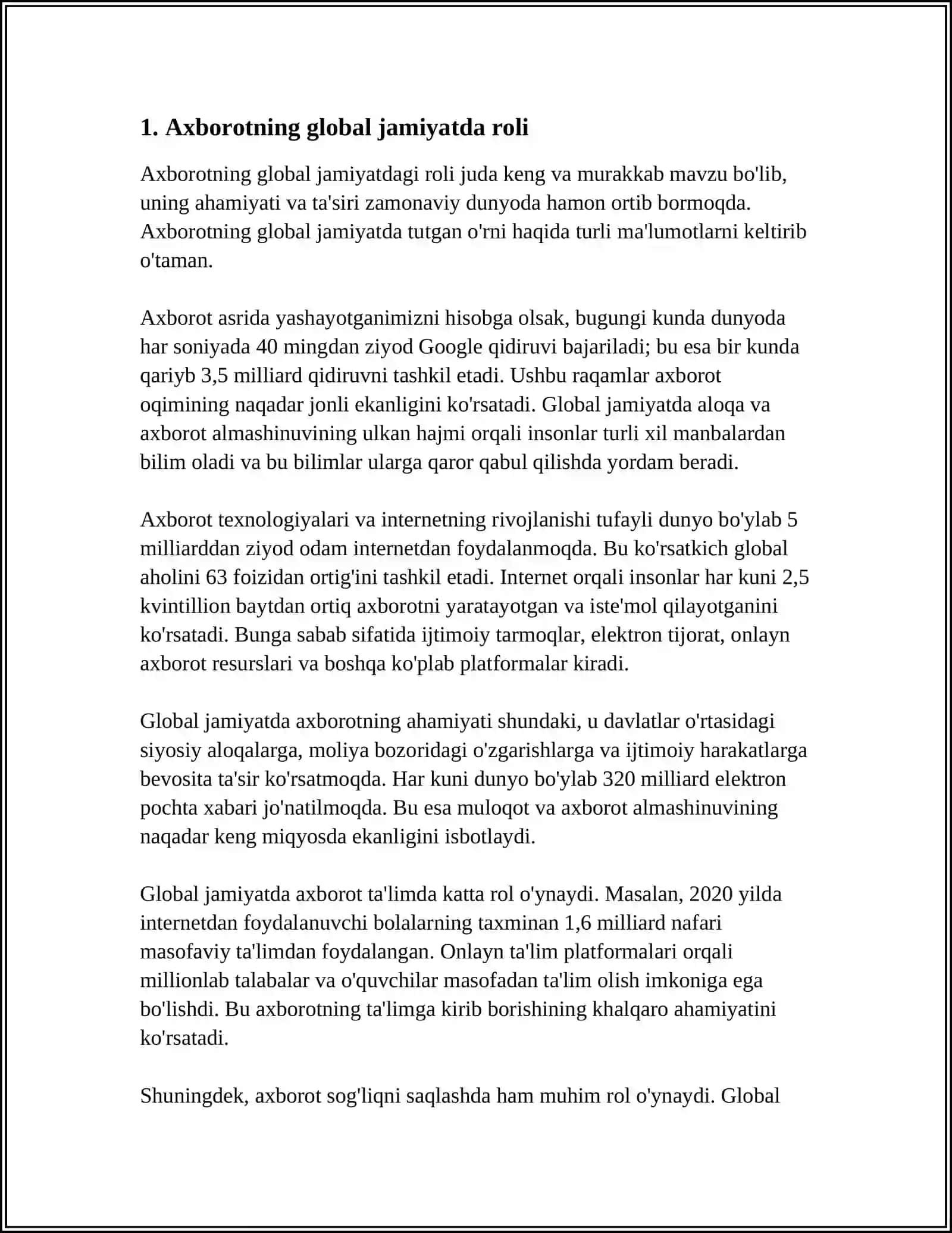 AXBOROTNI JAMIYATDAGI O'RNI VA AHAMIYATI 3