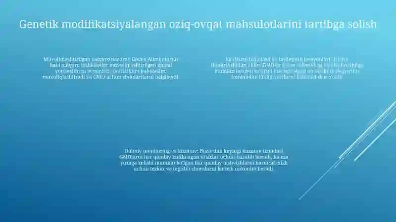 Genetik Modifitsirlangan Oziq-Ovqat Manbalarining Xavfsizligi 3
