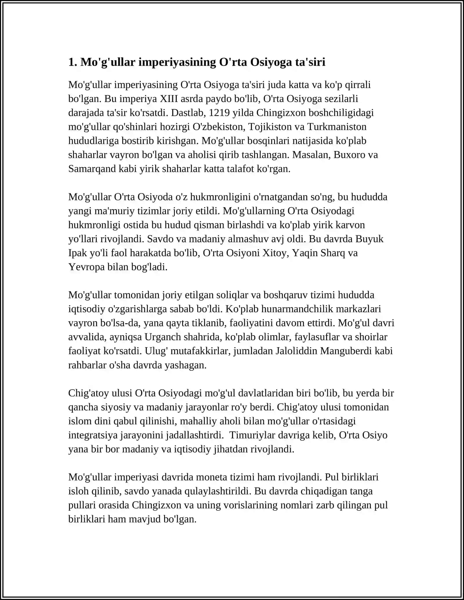8-12 ASRLARDA HUKUMRONLIK QILGAN DAVLATLAR.AMIR TEMUR-BUYUK DAVLAT ARBOBI VA SARKARDA.OʼRTA OSIYONING XONLIKLARGA BOʼLINIB KETISHI 3