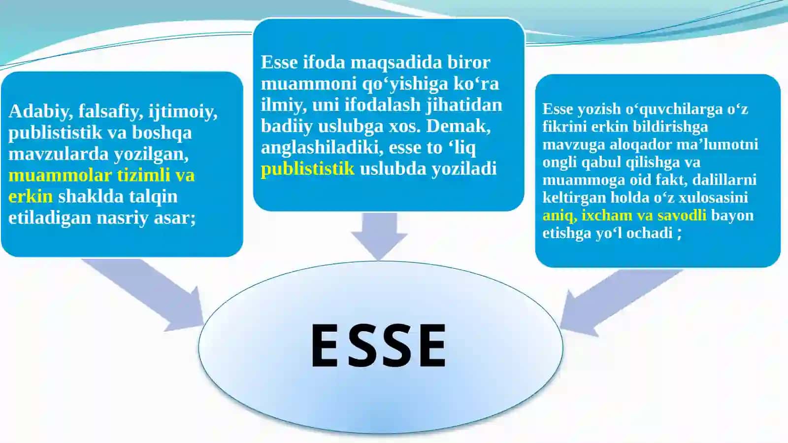 Esse haqida umumiy ma'lumot 3