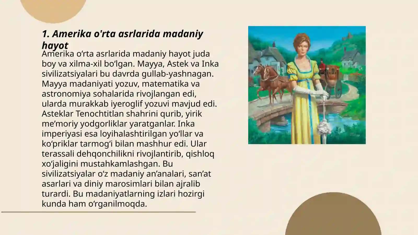Amerika o'rtasrlarda madaniy hayot 3