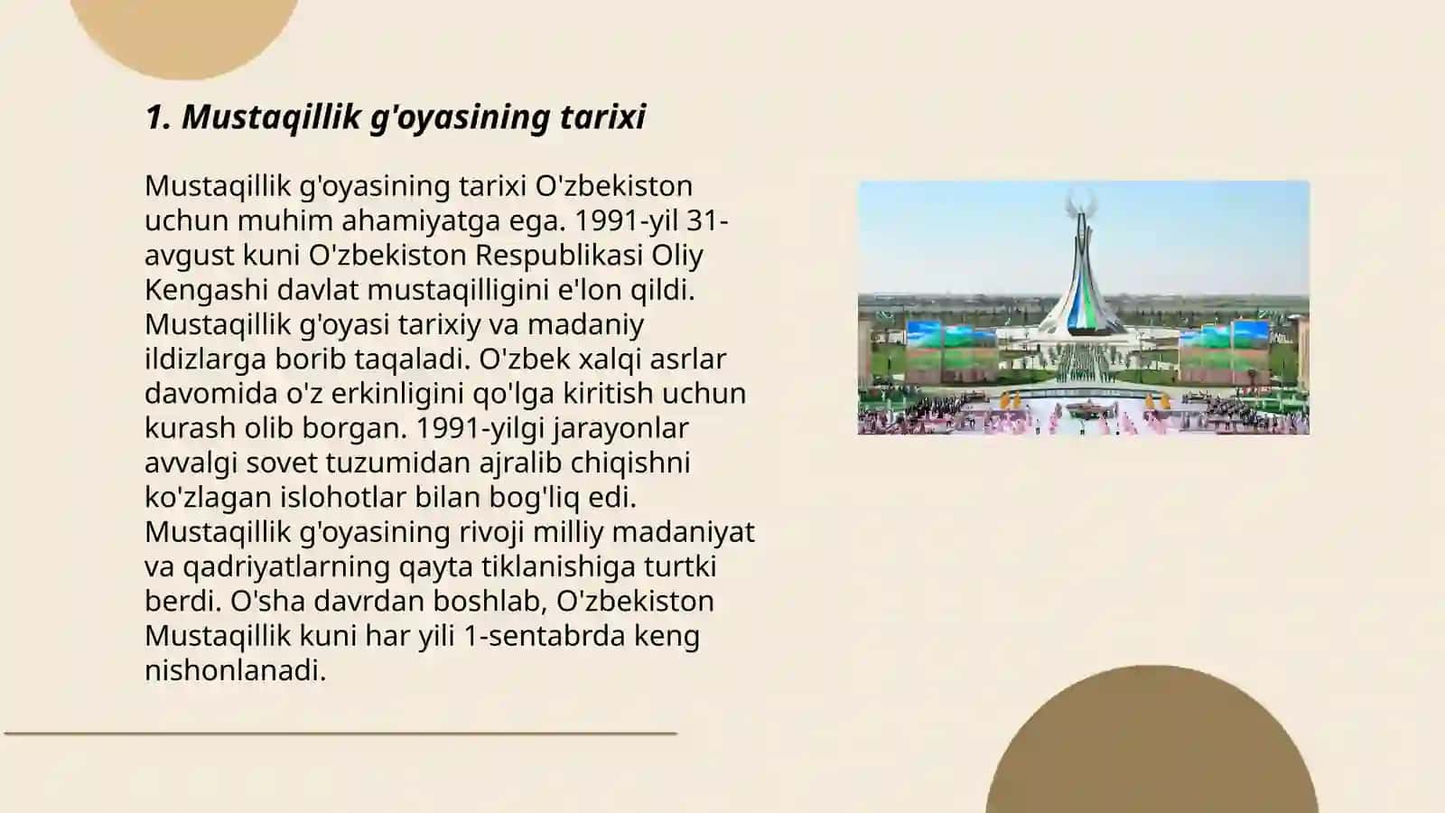 Mustaqillik g'oyasining tarixi 3