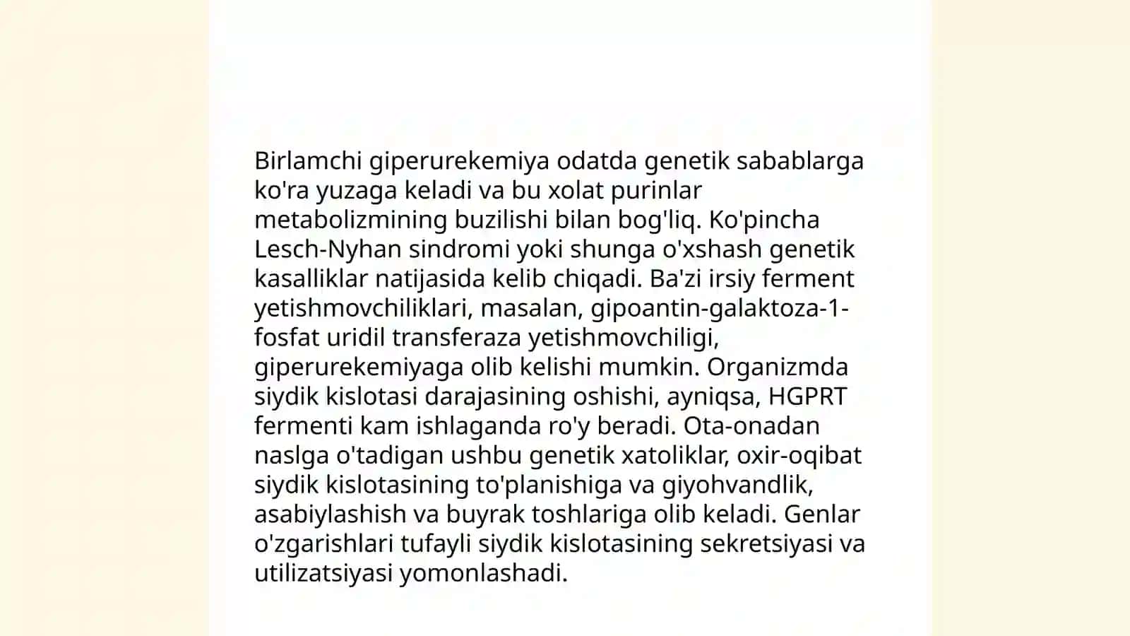 Birlamchi va ikkilamchi giperurekemiya,padagra va uni allopurinol bilan davolash 3