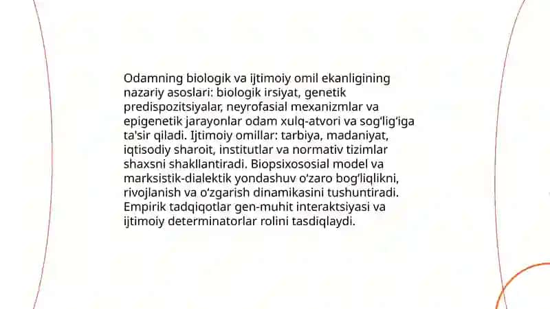 Odambing biologig va ijtimoiy omil ekanligi 3