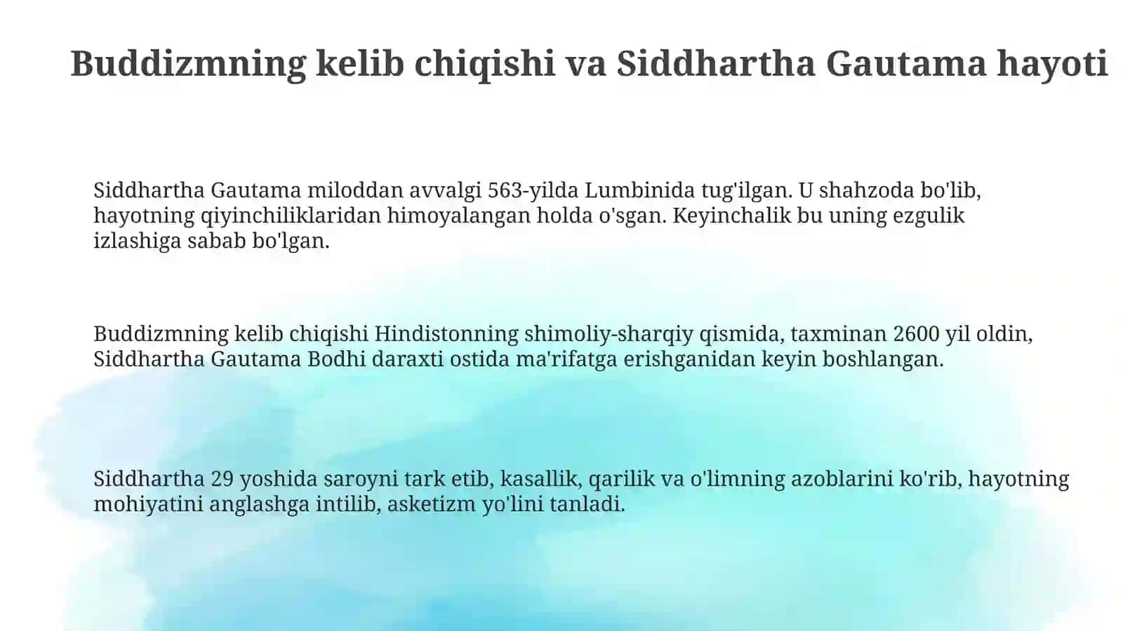 Buddizm tarixi va asosiy g'oyalari 3