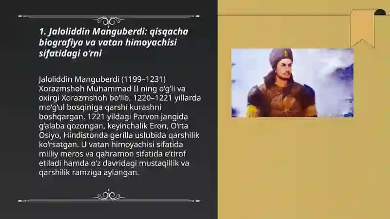 Jaloliddin Manguberdi vatan himoyachisi 3
