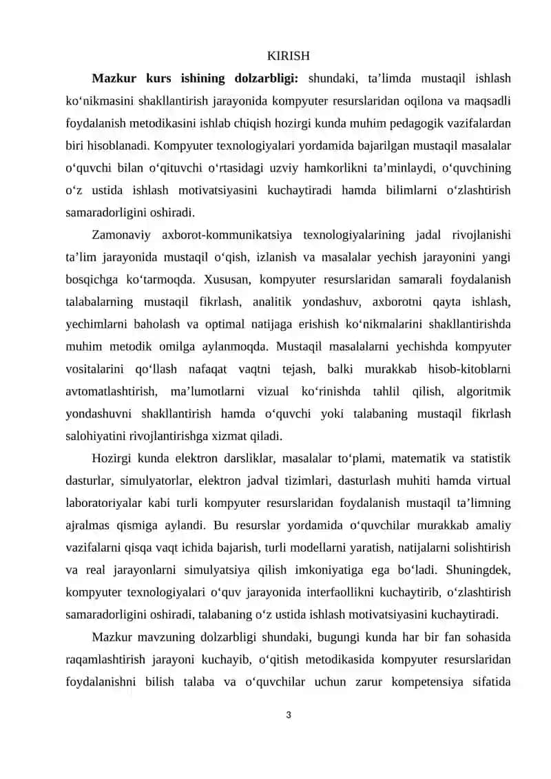Mustaqil masalalarni yechishda kompyuter resurslaridan foydalanish metodikasi 3