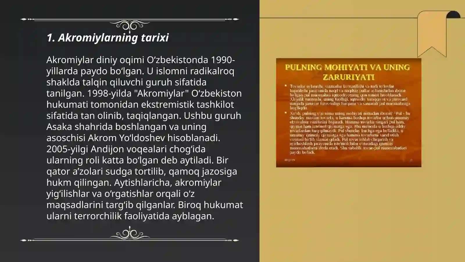 Akromiylar guruhi kelib chiqishi va maqsadi 3