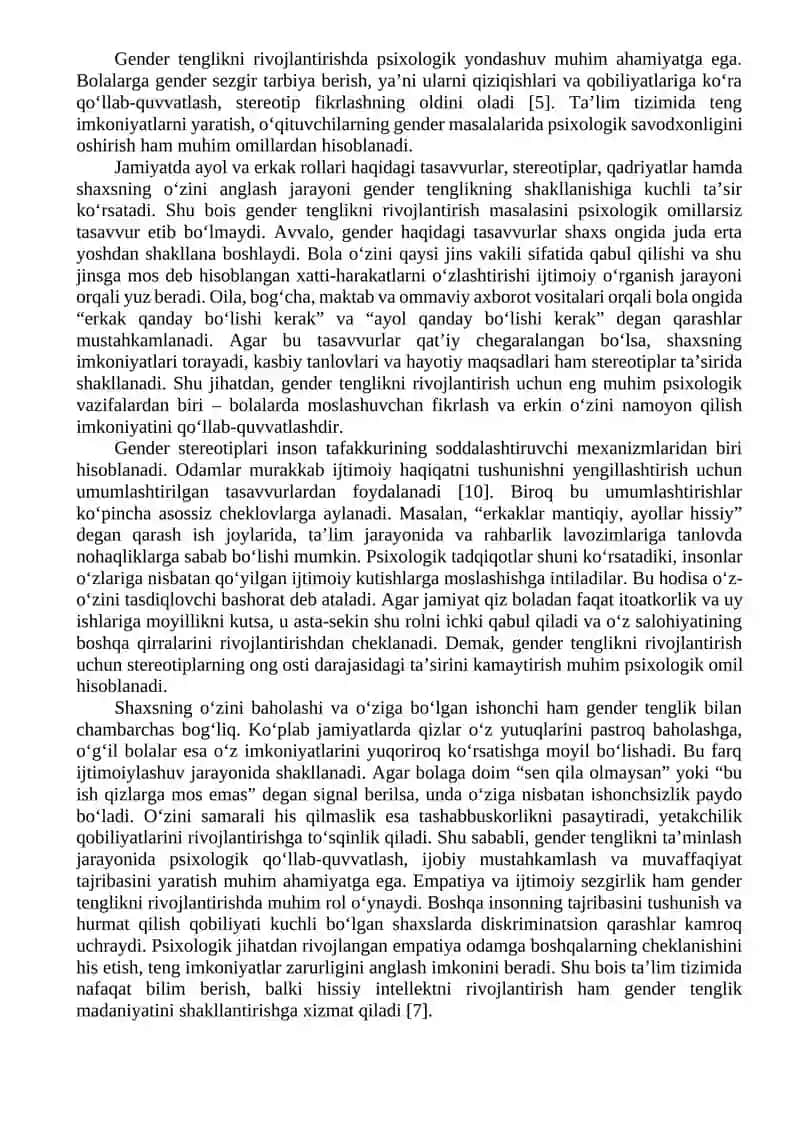 GENDER TENGLIKNI RIVOJLANTIRISHNING PSIXOLOGIK OMILLARI 3