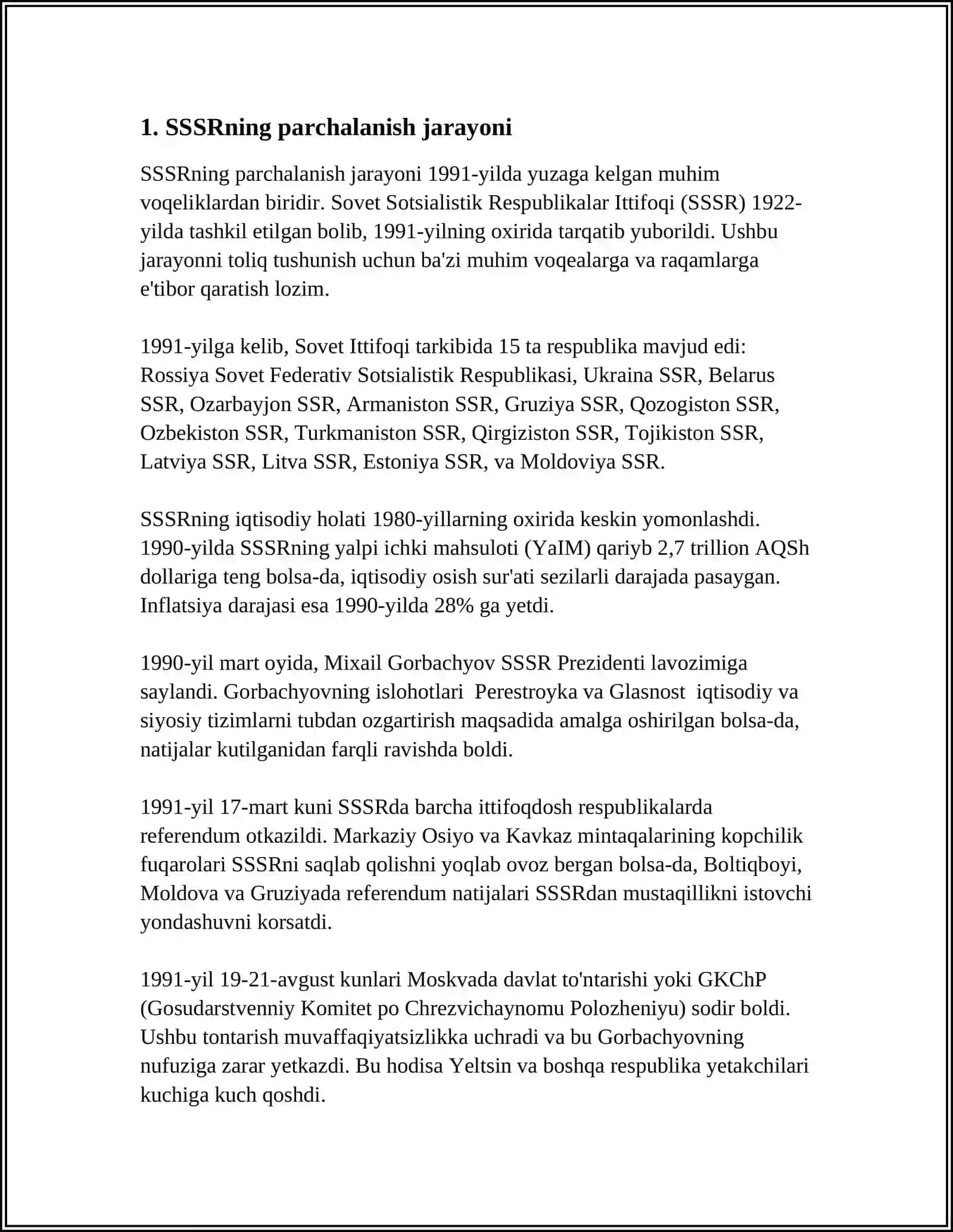 DAVLAT MUSTAQILLIGI EʼLON QILINISHI ARAFASIDA OʻZBEKISTONDA IJTIMOIY-SIYOSIY VAZIYAT 3