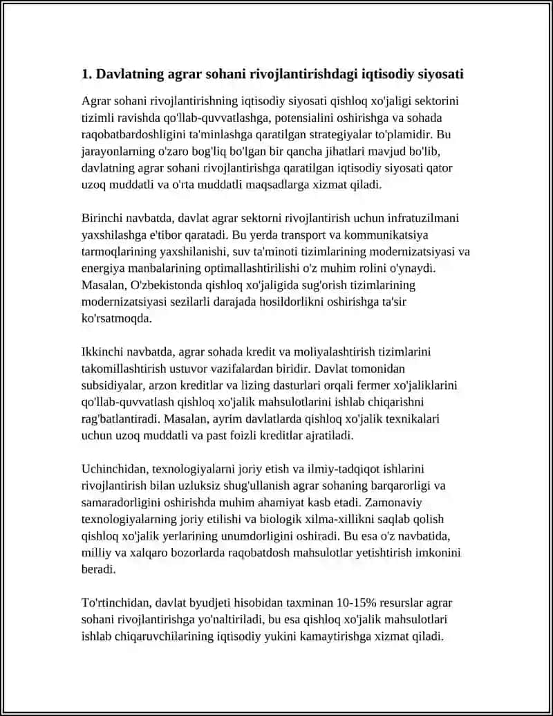 AGRAR SOHANI RIVOJLANTIRISHNING IQTISODIY SIYOSATI 3