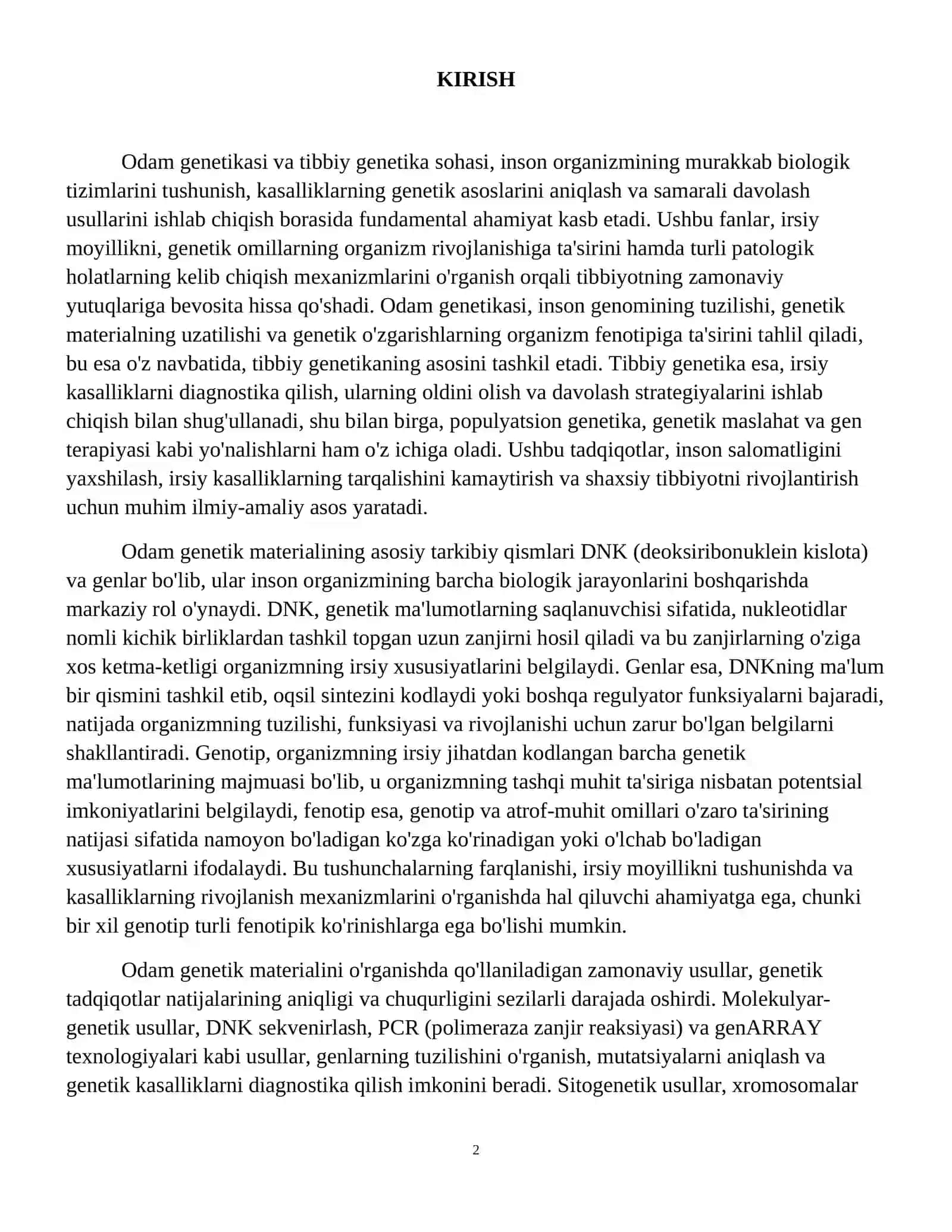 Odam genetikasi va Tibbiy genetika. 3
