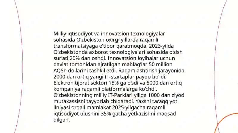 Milliy Iqtisodiyotni Rivojlantirish 3