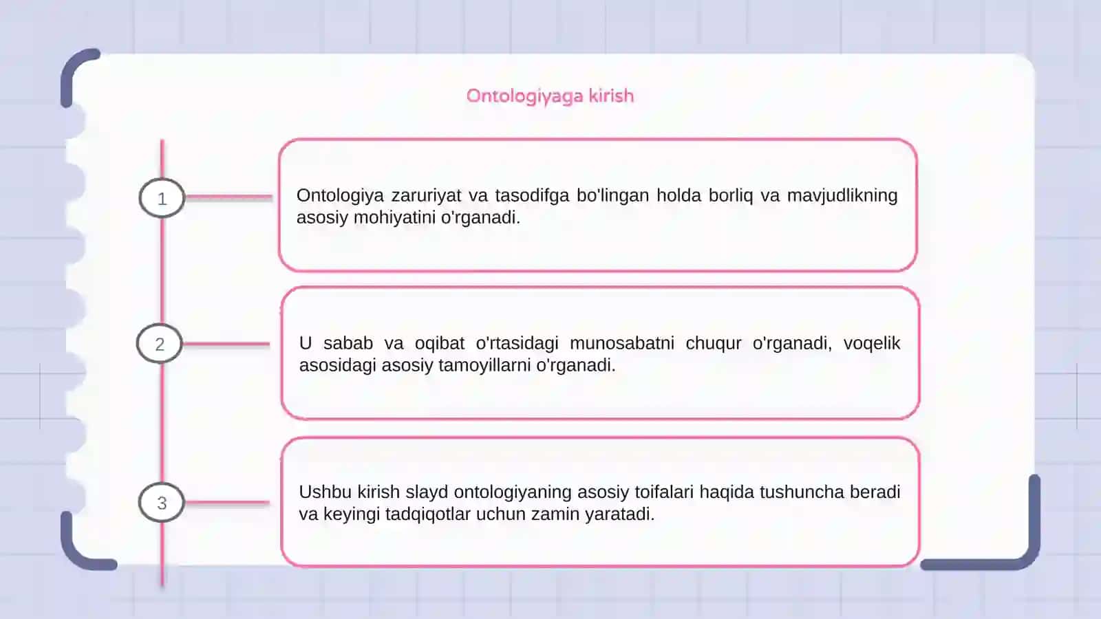 Ontologiyaning asosiy kategoriyalari,zaruratva tasodif, sabab va oqibat 3